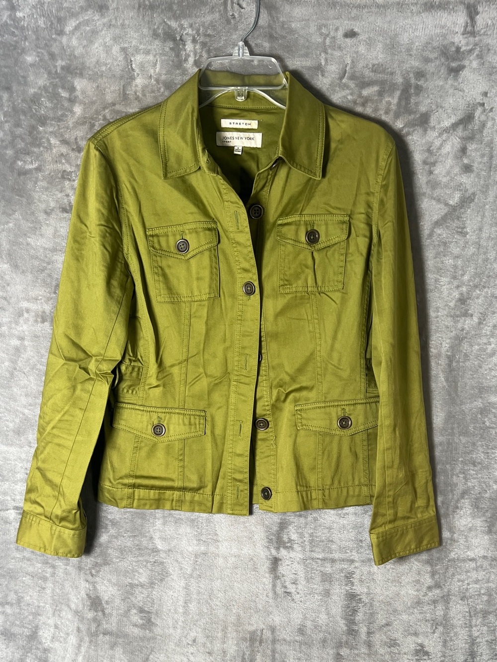Jones New York Olive Utility Button Jacket